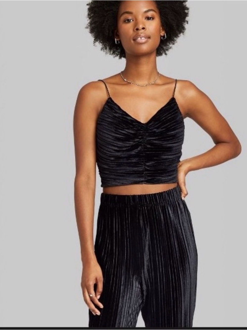NWT Wild Fable Crushed Velvet Crop Top XS